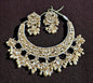 Handcrafted 925 Silver Kundan Set With Drop Earrings