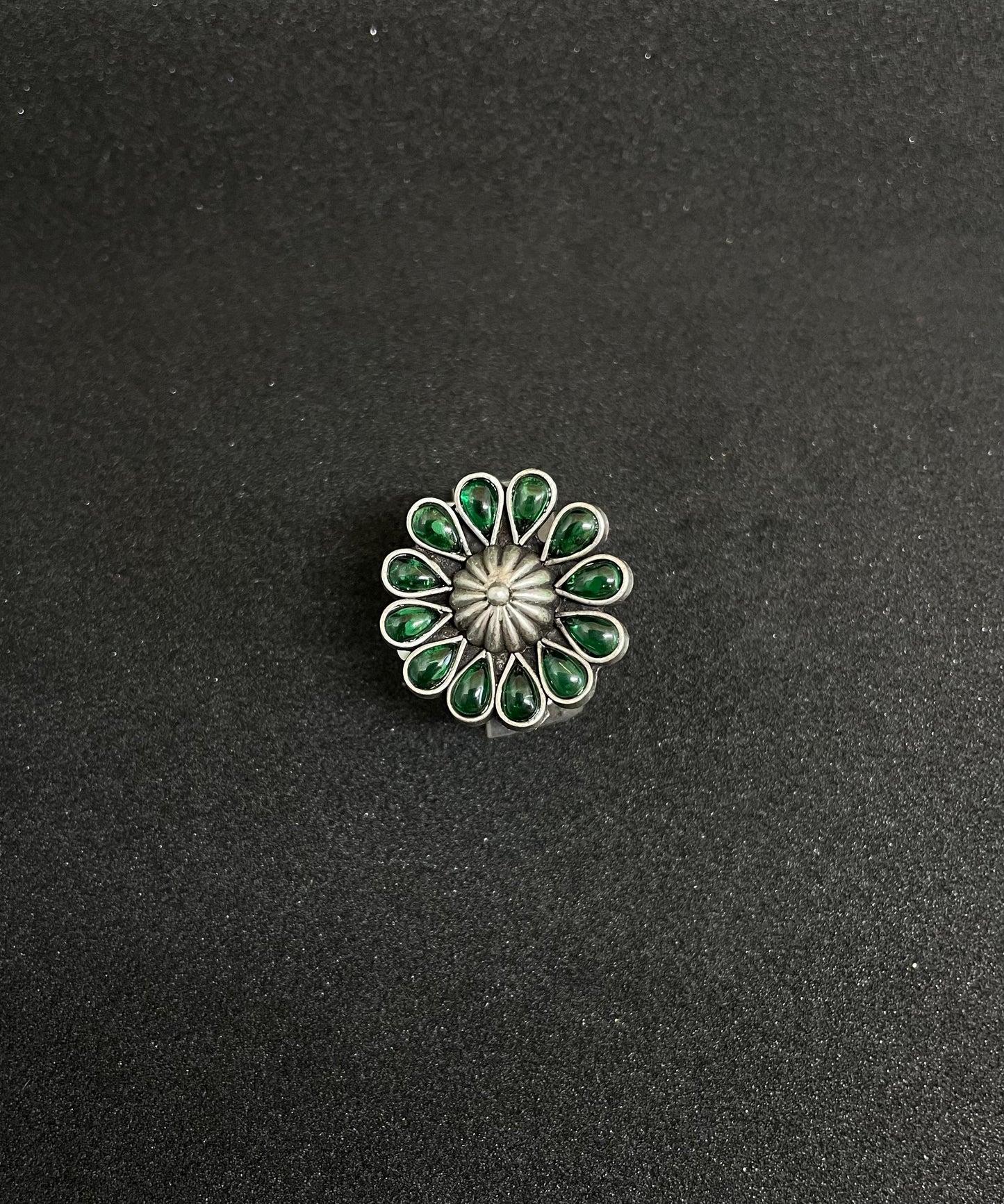 Silver Oxidized Cocktail Ring